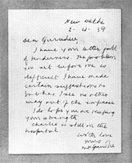 Gandhi's letter to Tagore, dated New Delhi, April 4, 1939