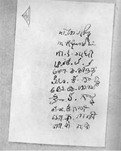 Gandhi's Autograph in 11 scripts, June 1944